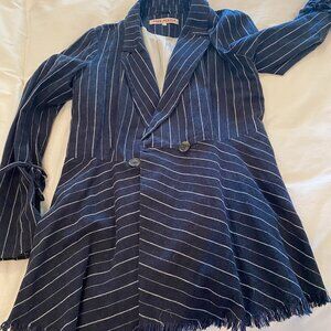 Free People Stella Blue Striped Blazer - size large